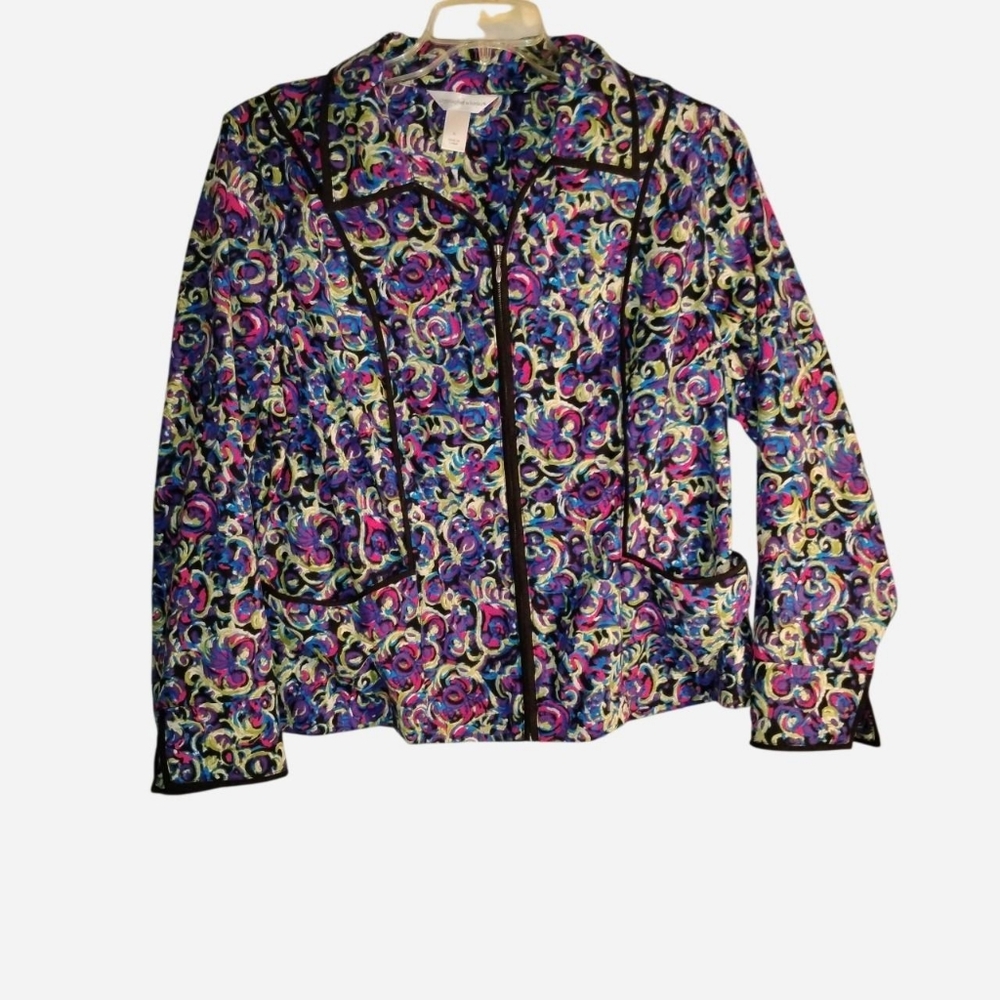Christopher & Banks | Vibrant Abstract Zip-Up Jacket - XL